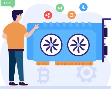  Bitcoin Dijital Elektronik Para Takası Para Toplama ve Madencilik Konsepti