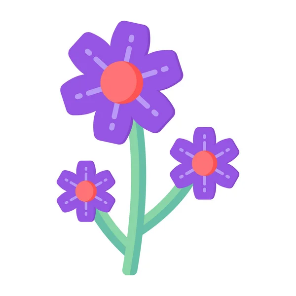 Όμορφο Εικονίδιο Λουλούδια Διάνυσμα Εικονογράφηση Σχέδιο — Διανυσματικό Αρχείο