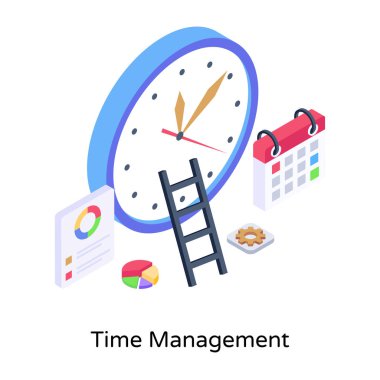 Zaman yönetiminin ikon modern tasarım vektörü çizimi