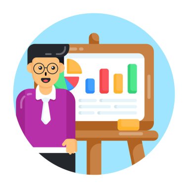 Grafik vektör çizimi tasarımı olan iş kadını