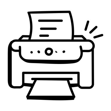 Yazıcı. Web simgesi basit illüstrasyon