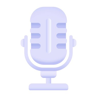 Mikrofon. Web simgesi basit illüstrasyon