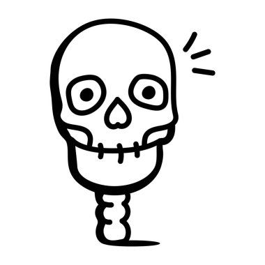 Cadılar Bayramı kafatası çizgisi ikon vektör çizimi tasarımı