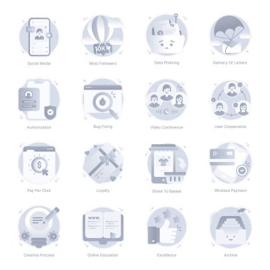 vektör modern düz tasarım simgeleri kümesi