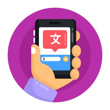 el ile cep telefonu, uygulama vektör illüstrasyonu