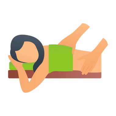 Sırt Masaj karikatürü, vektör illüstrasyonu