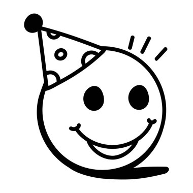 Şirin ifade vektör illüstrasyonlu mutlu yüz ifadesi