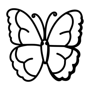 Kelebek ikonu. Web için böcek vektör simgesinin özet çizimi