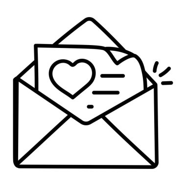 Aşk Postası karikatürü, vektör illüstrasyonu