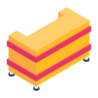 Mobilya. Web simgesi basit illüstrasyon 