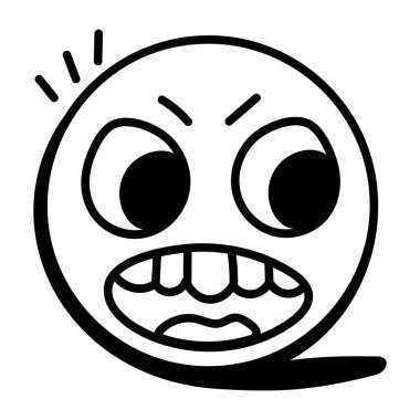 çizgi film gülümseme ikonu vektör illüstrasyonu 