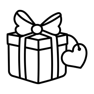 Kurdele vektör illüstrasyon tasarımlı hediye kutusu