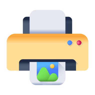 Yazıcı. Web simgesi basit illüstrasyon