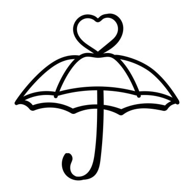 Şemsiye kalp. Web simgesi basit illüstrasyon