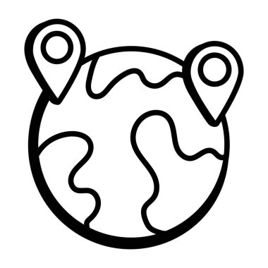 konum simgesi, navigasyon sembolü, vektör illüstrasyonu