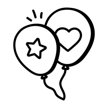 Helyum vektör çizimine sahip iki balon