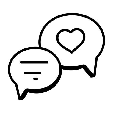 Sohbet balonu ikon vektörü. İnce çizgi işareti. izole edilmiş sınır sembolü çizimi