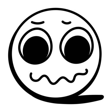 çizgi film gülümseme ikonu vektör illüstrasyonu 