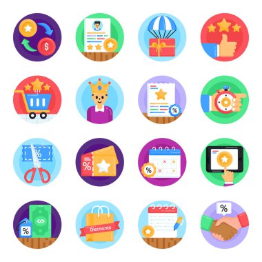 shopping and online ecommerce icons set