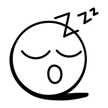 uyuyan yüz simgesi vektör çizimi tasarımı