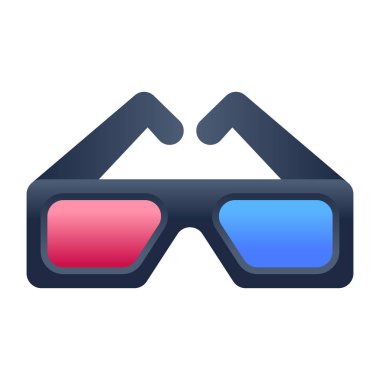 3D gözlük ikonu. vektör illüstrasyonu