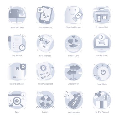 Web ve mobil için vektör simgeleri kümesi