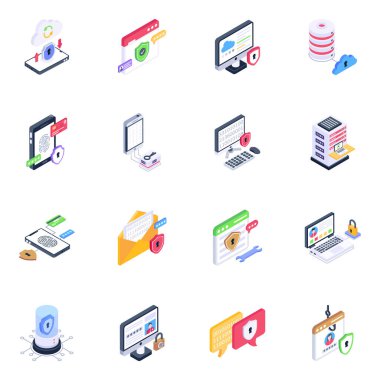 Web tasarımı için vektör güvenlik simgeleri