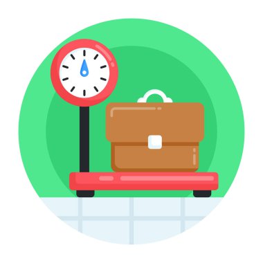 evrak çantası, düz simge, vektör illüstrasyonu