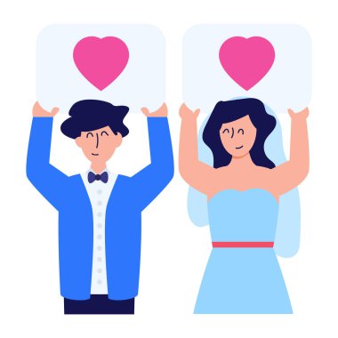 Genç çift sevgili vektör çizimi desing