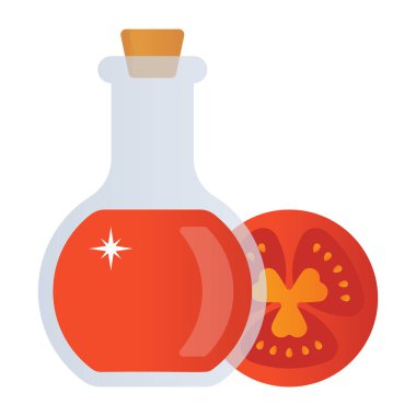 Şişe vektör çiziminde domates suyu