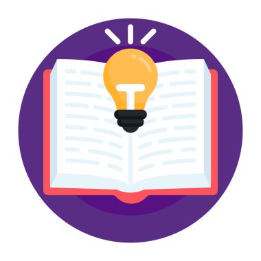 Ampul vektör illüstrasyon tasarımı içeren kitap