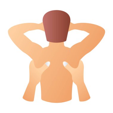 Sırt Masaj karikatürü, vektör illüstrasyonu