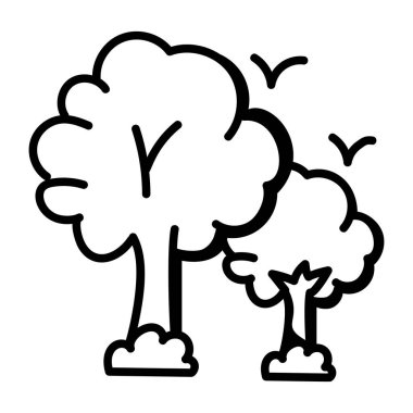 Ağaçlar. Web simgesi basit illüstrasyon