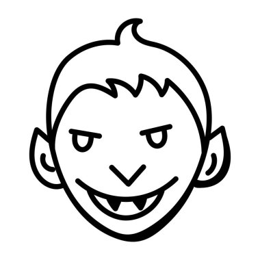 çizgi film gülümseme ikonu vektör illüstrasyonu 