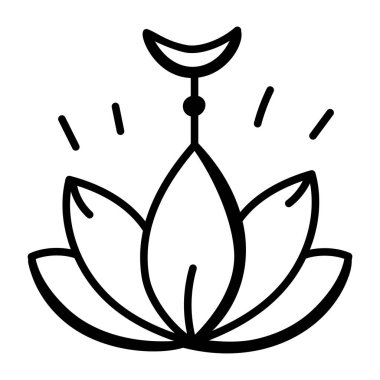 Nilüfer çiçeği ikonu vektör illüstrasyonu 