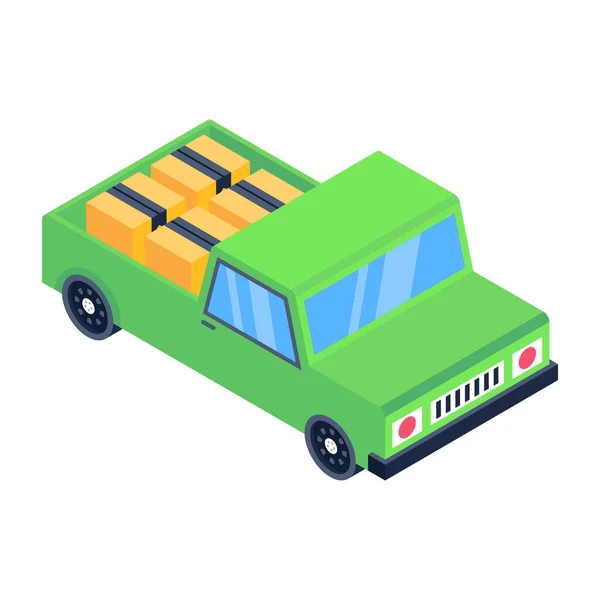 Isometric Car Icon Cartoon Van Vector Icons Web Design Isolated — Stock Vector