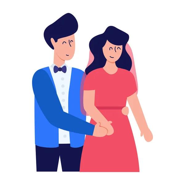 Couple Heureux Illustration Vectorielle — Image vectorielle