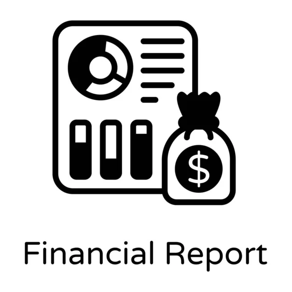 Financieel Verslag Platte Vector Pictogram — Stockvector