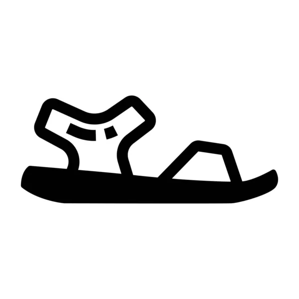 Ikon Vektor Datar Pantai Sandal - Stok Vektor