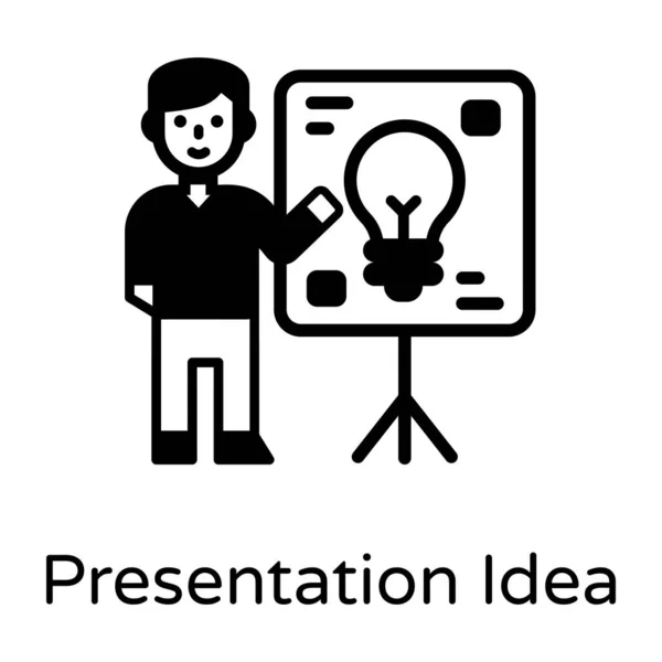 Presentation Business Line Icon — Stock Vector