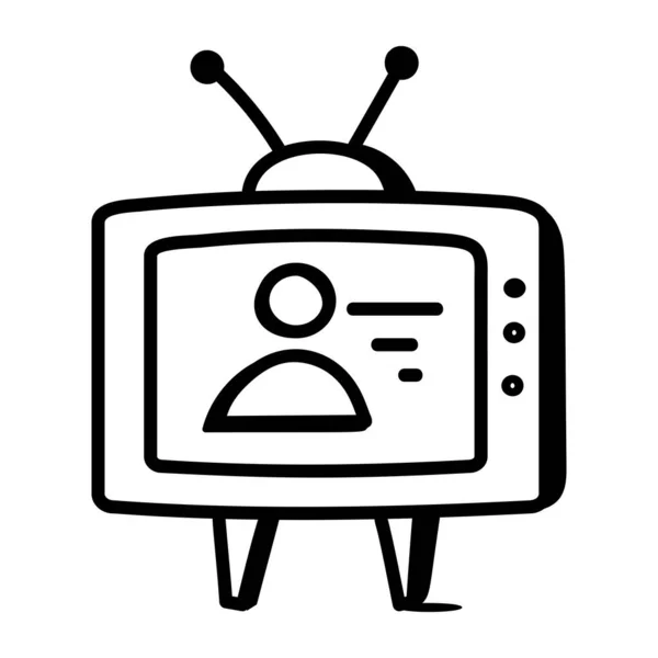 Television Vector Glyph Color Icon — Stock Vector