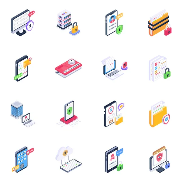 Güvenlik web tasarımı için vektör simgeleri