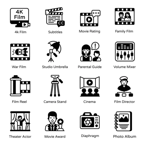 Sinema ikonları. vektör illüstrasyonu