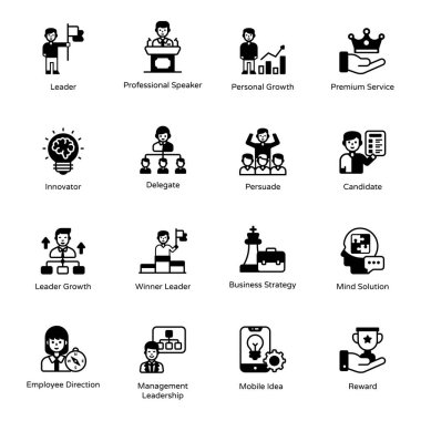 iş ve finans simgesi seti