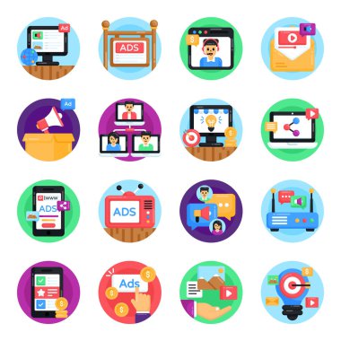 Düz tasarım seti seti. vektör illüstrasyonu 