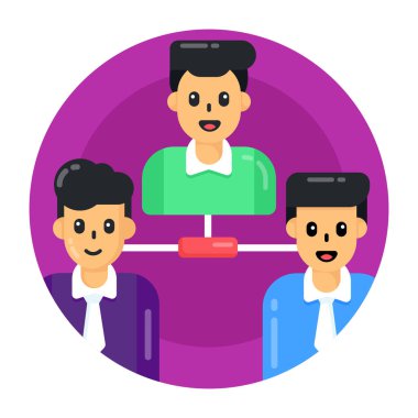 Akıllı telefon ve sosyal medya vektör illüstrasyonuna sahip insanlar