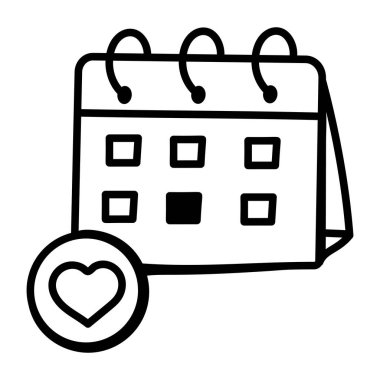 Takvim simgesi vektör illüstrasyonu 