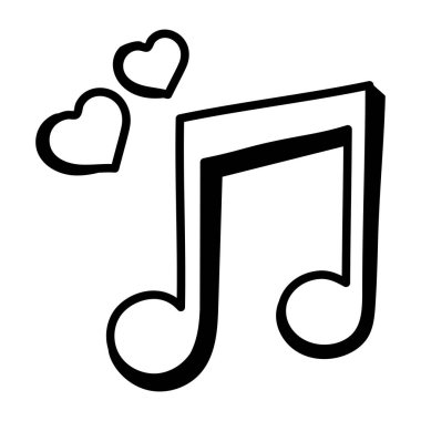 müzik notası ikon vektör illüstrasyonu