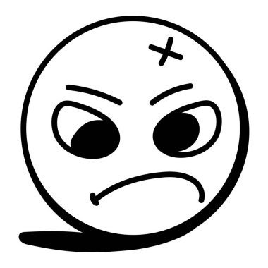 üzgün yüz simgesi, vektör illüstrasyonu