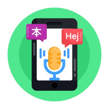 Müzik notası simgesi vektör illüstrasyon tasarımlı mikrofon